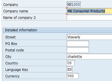 Company configuration