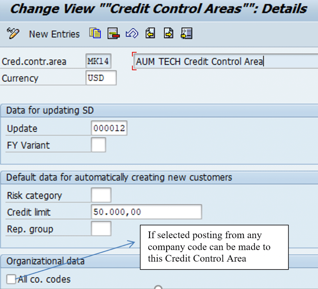 Credit Control Areas