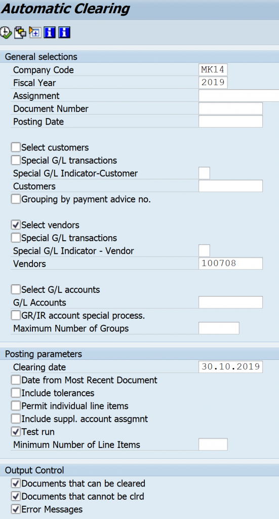 Automatic clearing of invoices against payments : F.13