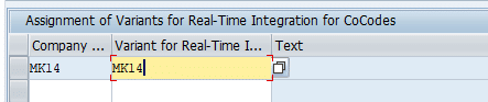 Assign CO-FI variant to company code