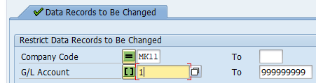 Change Chart of accounts value at company code level