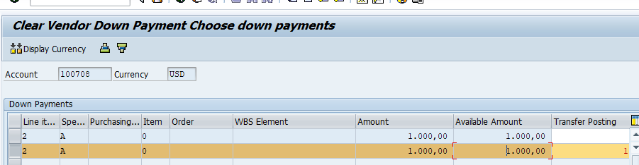 Transfer advance from alternate reconciliation account to normal reconciliation account