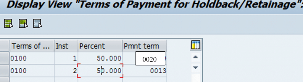 Installment terms of payment