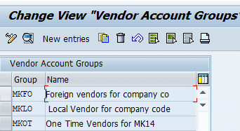 vendor account groups