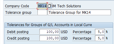 GL Account Tolerances