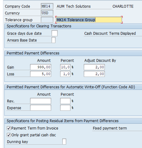 Vendors Tolerances