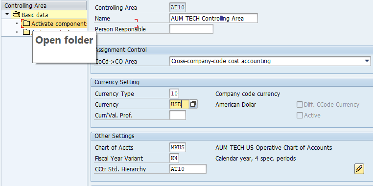 SAP Controlling Area