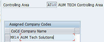 Assign Company Code to Controlling Area