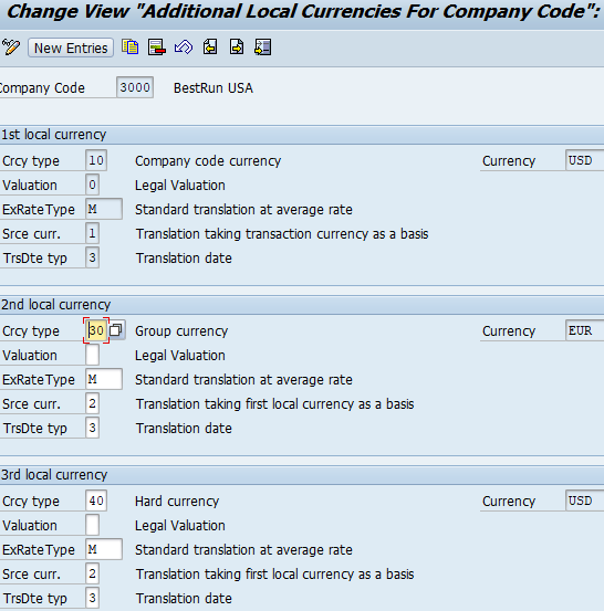 Additional Local currencies