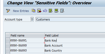 Define sensitive field for Dual Control