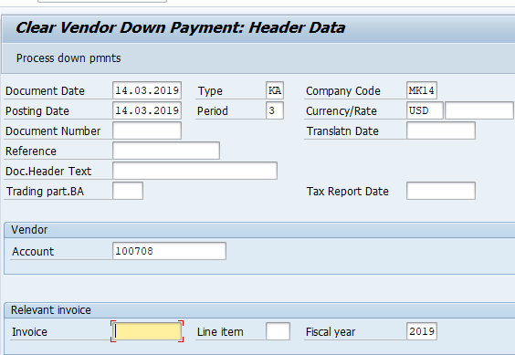 Transfer vendor advance from alternative reconciliation account to normal reconciliation account