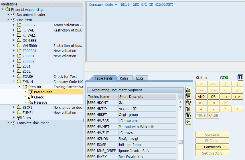 Create Validation Prerequisite