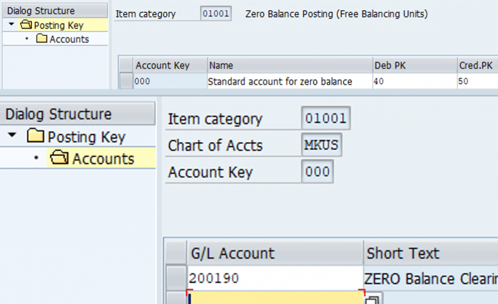 Zero Balance clearing Account