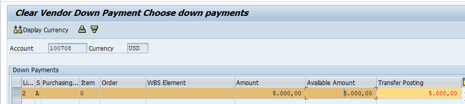 Transfer vendor advance from alternative reconciliation account to normal reconciliation account