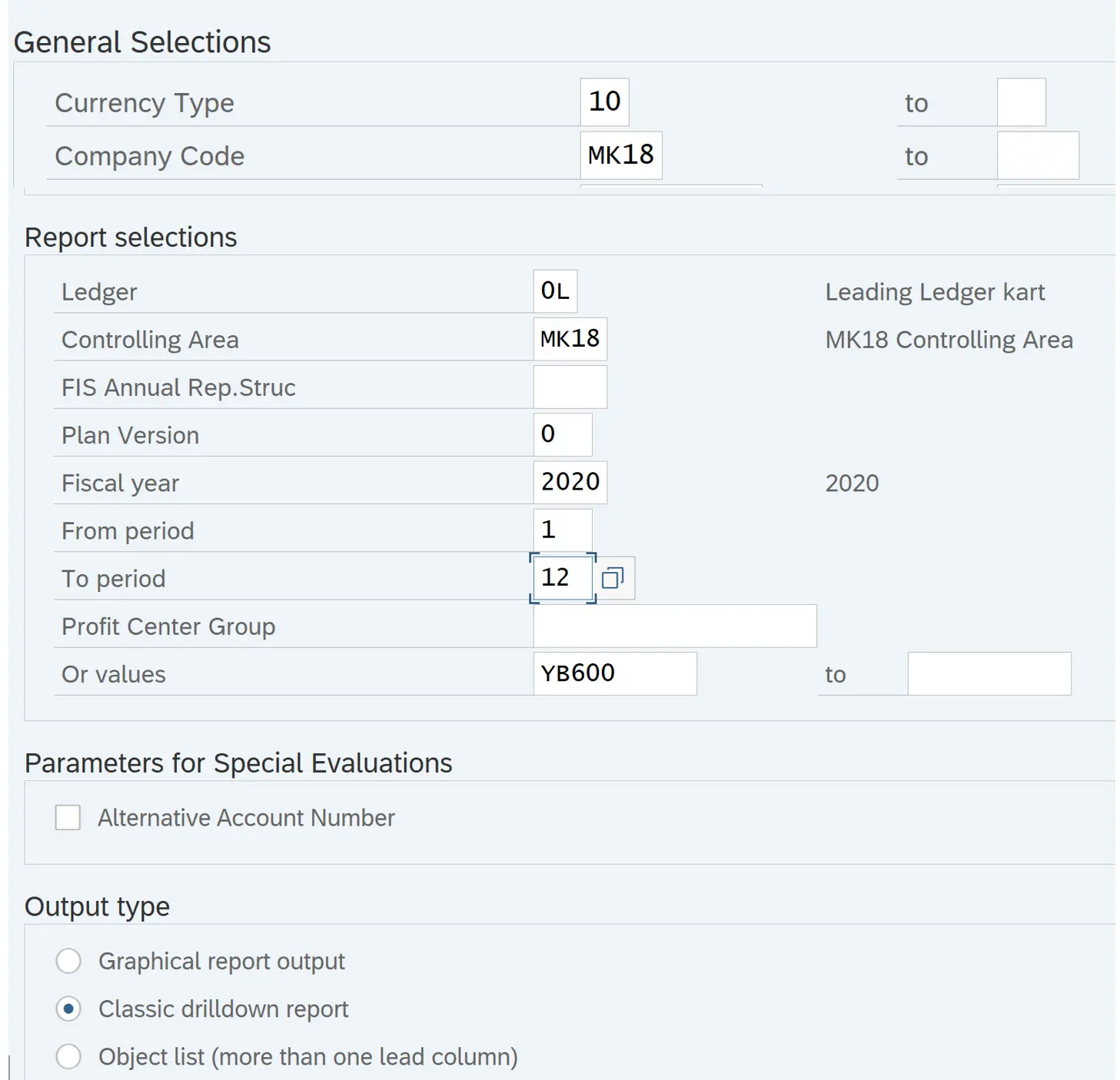 Profit Center Plan and Actual Line Item Report