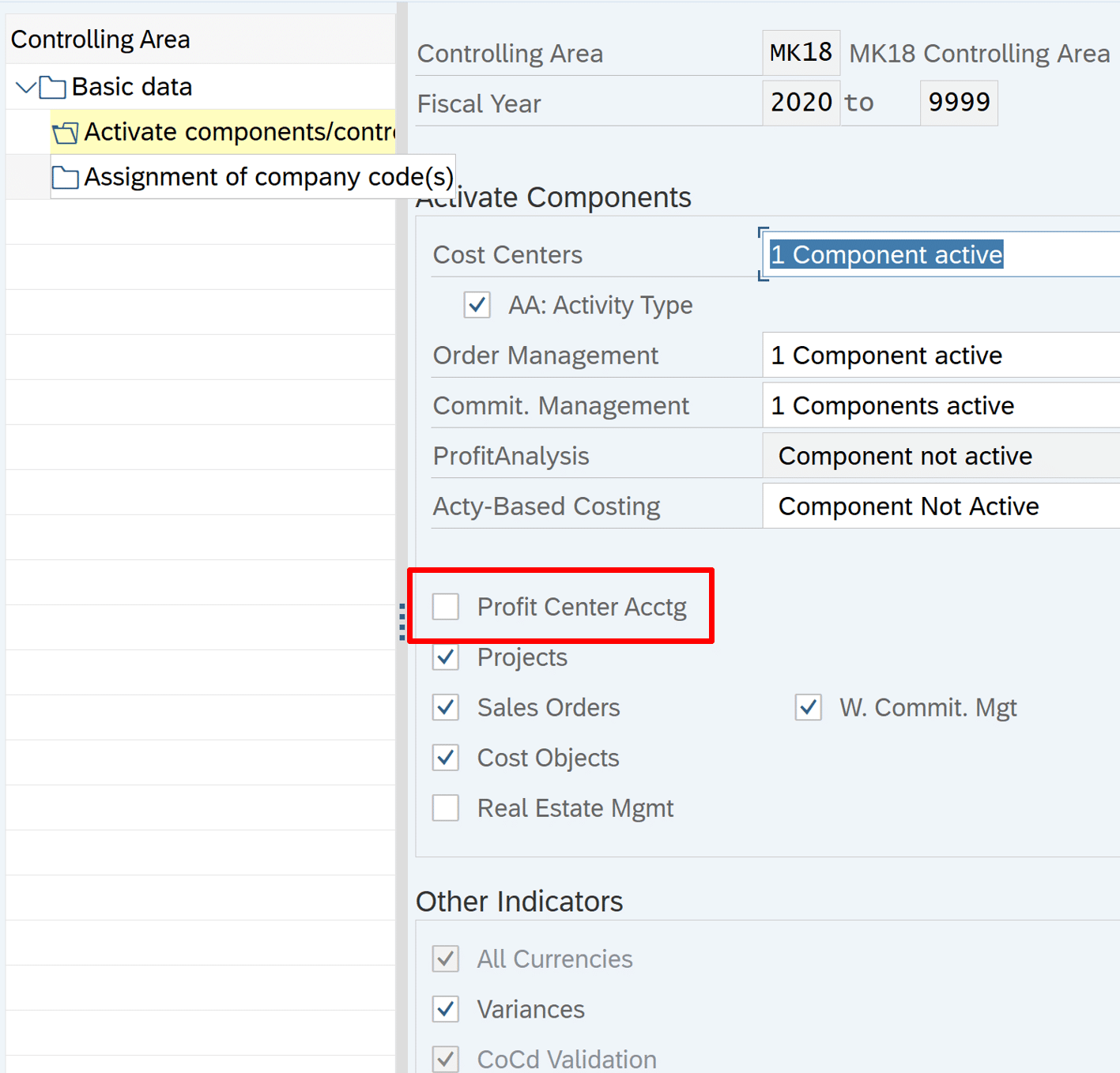 Deactivate Classic Profit Center Accounting