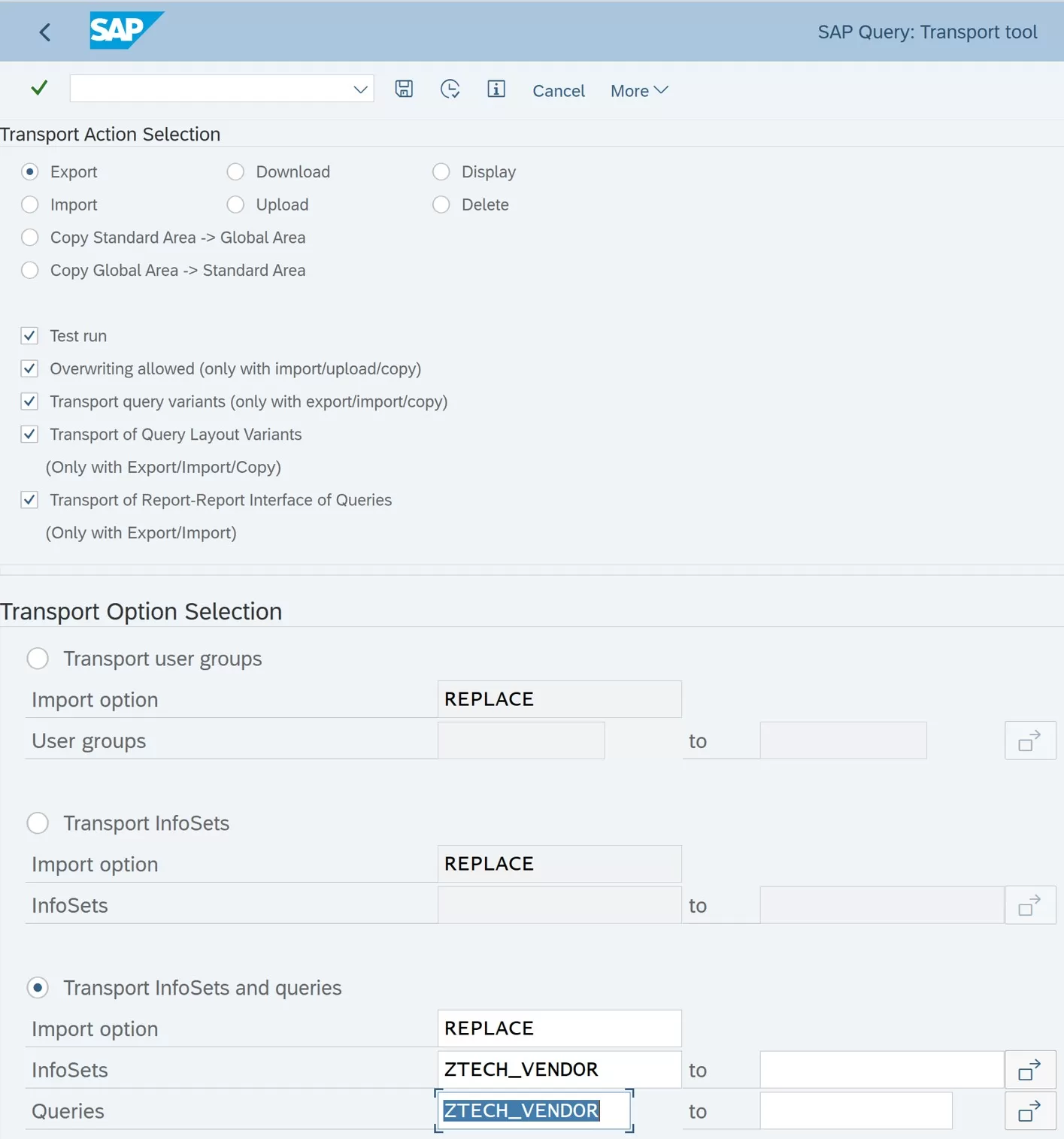 Transport query in SAP