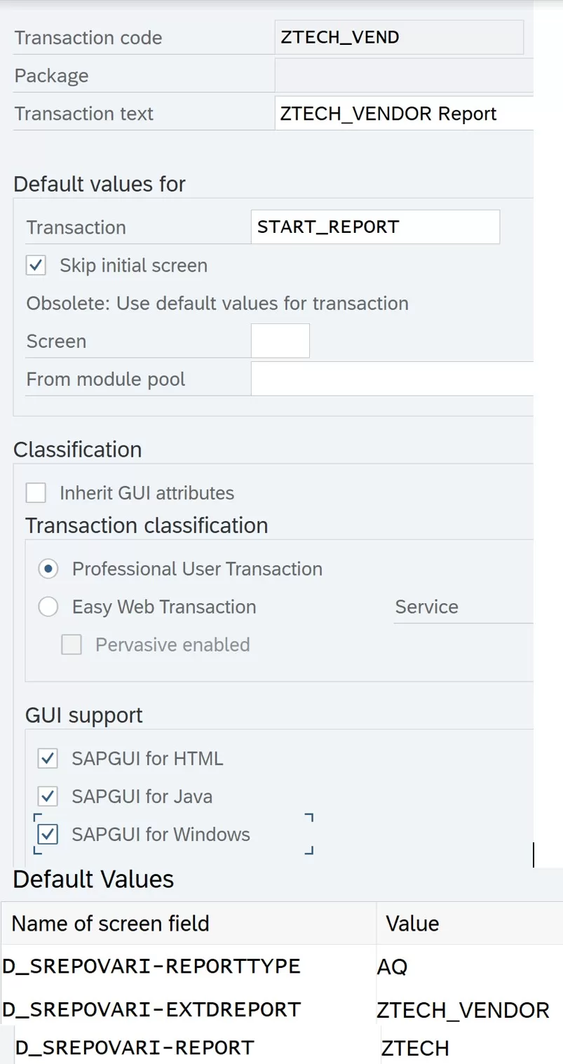 Create Tcode for SAP Query