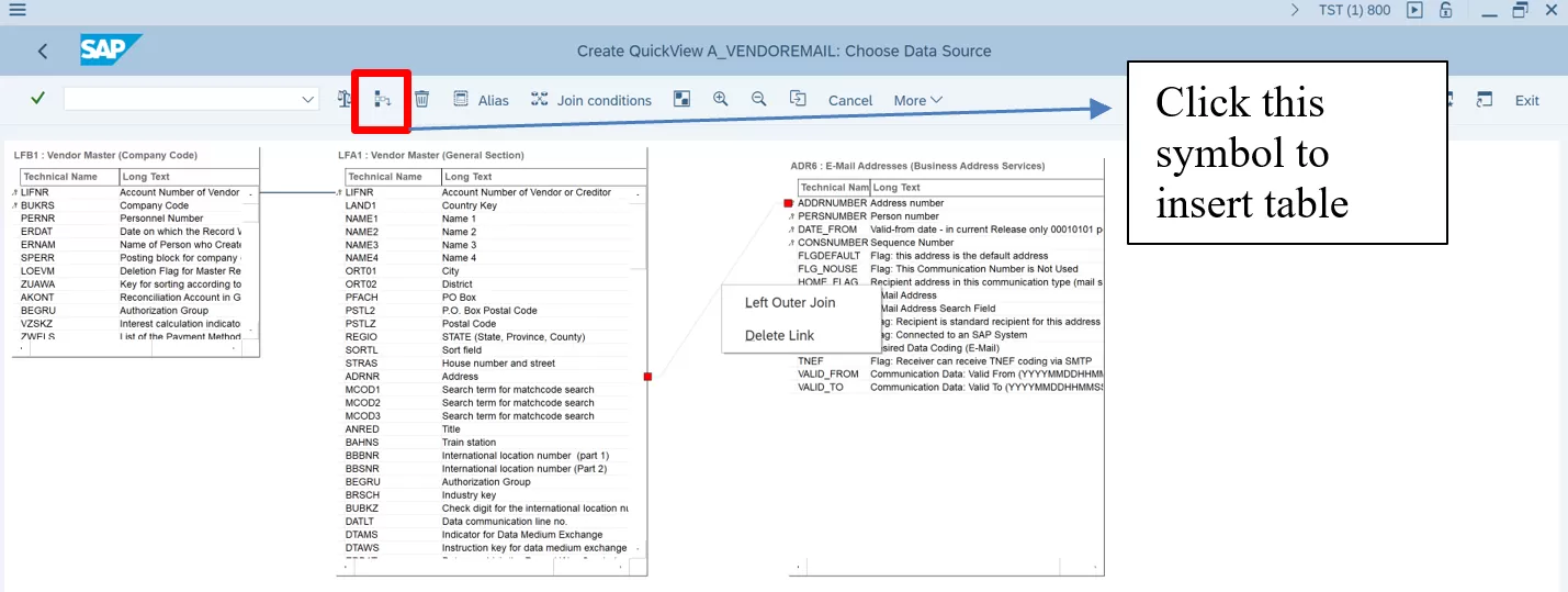 SAP SQVI Query