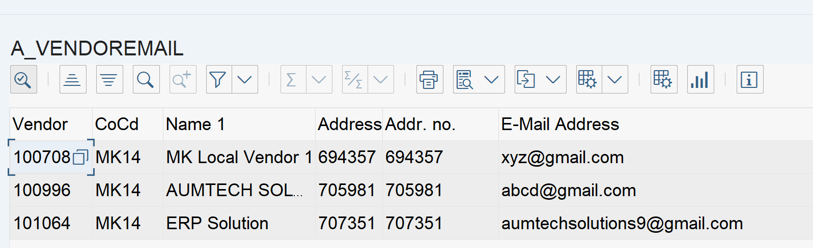 SAP SQVI Query Report