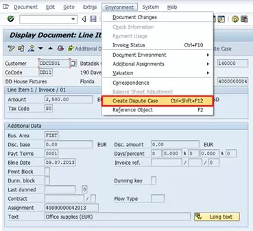 SAP Dispute Management