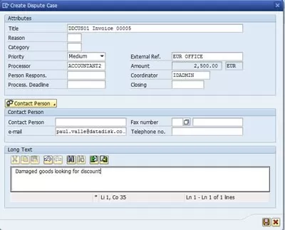 SAP Dispute Management