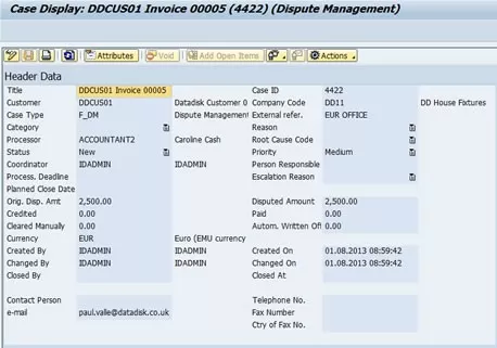 SAP Dispute Management