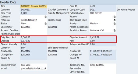 SAP Dispute Management