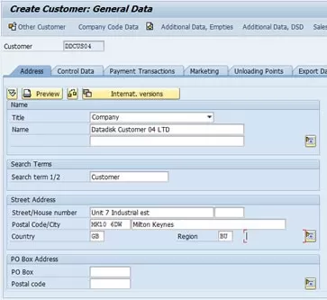 Customer Master Data